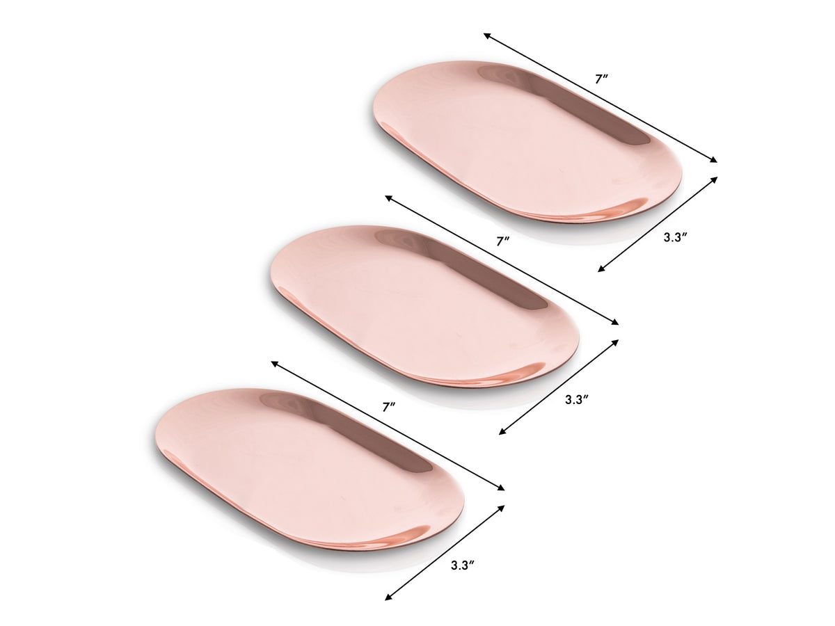 Candle Tray Rose Gold - 7 Inch (S), Set of 3
