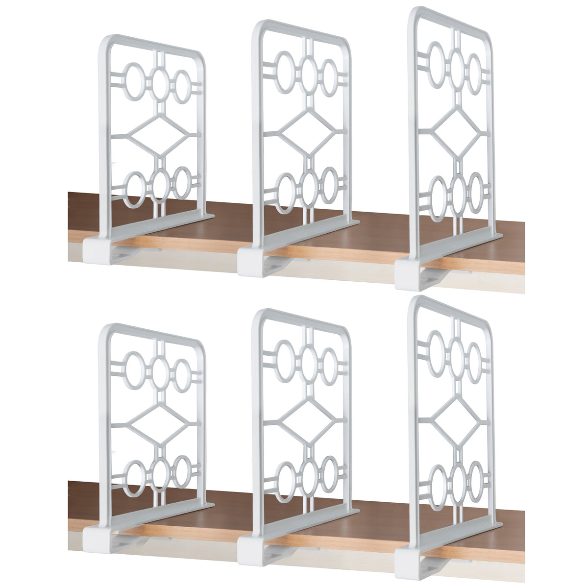Set of 6 Shelf Dividers in White